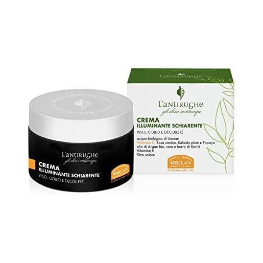 Helan l'antirughe - crema viso antirughe skincare illuminante schiarente con vitamina c e e, crema idratante viso antiage burro di karitè e olio di argan antiossidante skin care stimola collagene 50ml