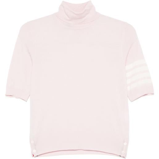 Thom Browne t-shirt con dettaglio a 4 righe - rosa