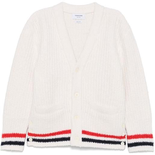 Thom Browne cardigan a coste - bianco