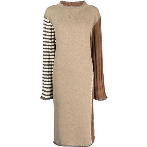 YANYAN KNITS abito midi a maniche lunghe - marrone