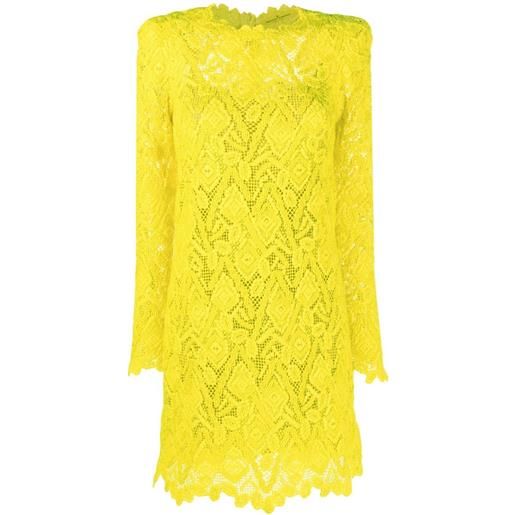 Ermanno Scervino chemisier corto con ricamo - giallo
