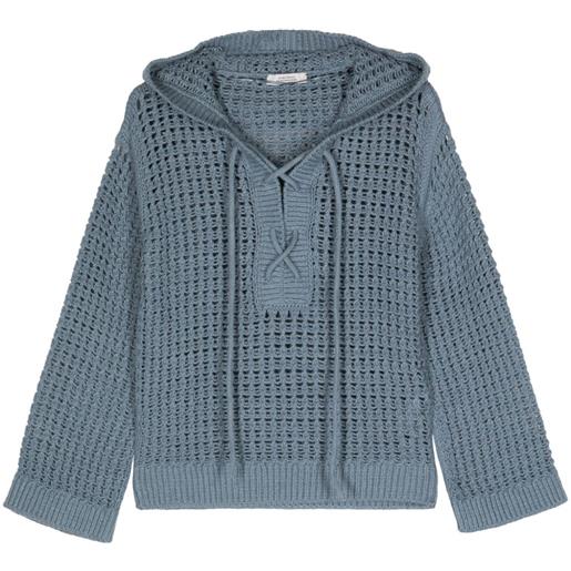 Dorothee Schumacher maglione con cappuccio e maglia aperta - blu