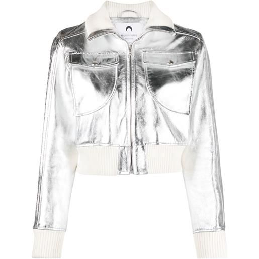 Marine Serre giacca con motivo monogramma - argento