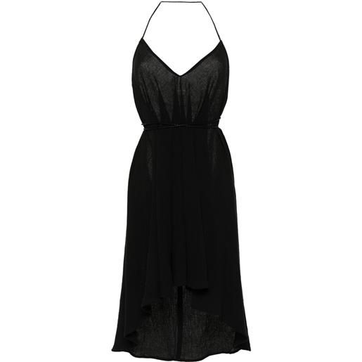 Caravana abito asimmetrico con scollo all'americana - nero