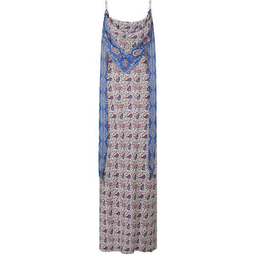 Rabanne abito lungo con stampa paisley - toni neutri