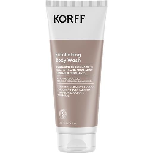 Korff exfoliating body wash detergente corpo esfoliante delicato 200ml
