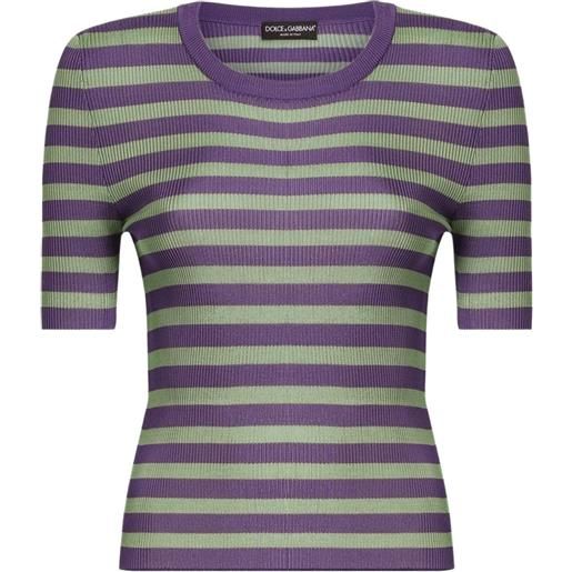 Dolce & Gabbana top in maglia a righe - verde