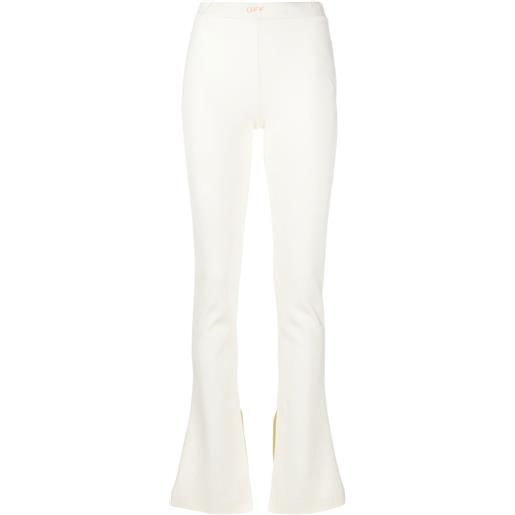 Off-White leggings sleek con spacco laterale - bianco