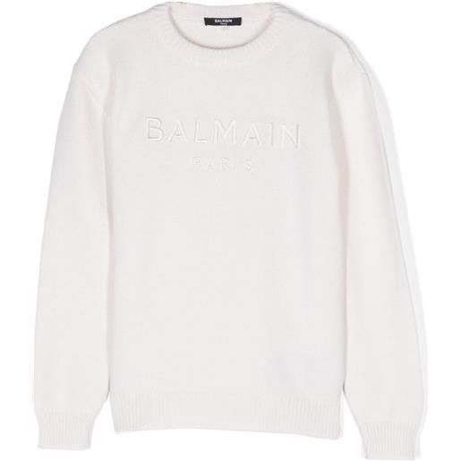 Balmain Kids maglione con ricamo - toni neutri