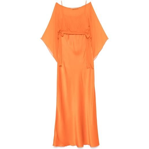 Alberta Ferretti abito lungo con dettaglio mantella - arancione