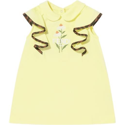 Fendi Kids abito in cotone - giallo