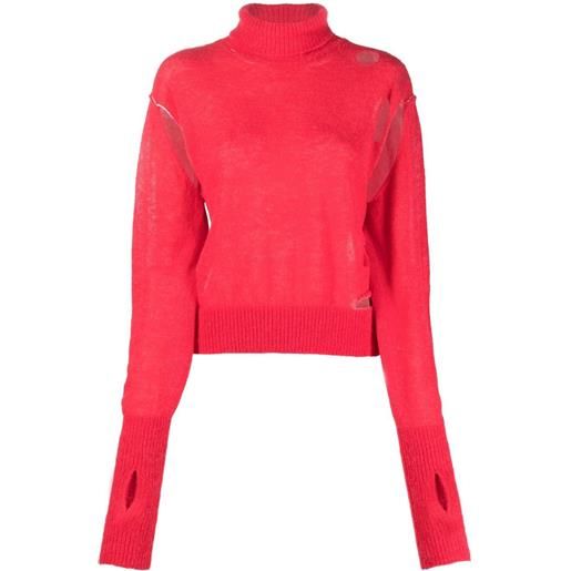 MM6 Maison Margiela maglione con effetto vissuto - rosa