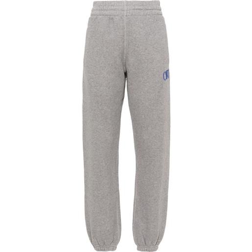 Off-White pantaloni sportivi con ricamo - grigio