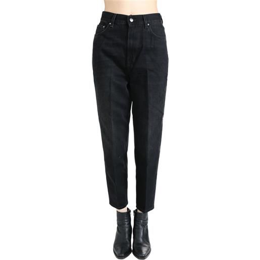TOTEME logo-patch cropped jeans - nero