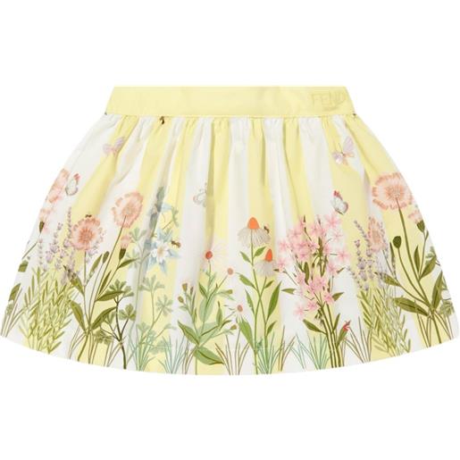 Fendi Kids minigonna a righe - giallo
