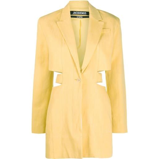 Jacquemus abito modello blazer con dettaglio cut-out - giallo