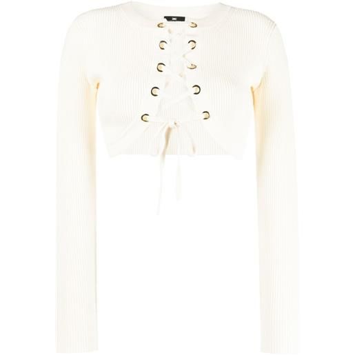 Elisabetta Franchi cardigan crop - toni neutri