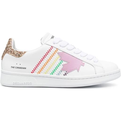 DSQUARED2 sneakers boxer con cuciture a contrasto - bianco