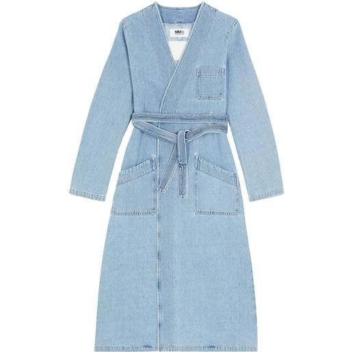 MM6 Maison Margiela trench senza colletto - blu