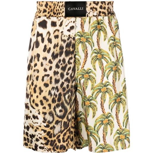 Roberto Cavalli shorts a gamba ampia - toni neutri