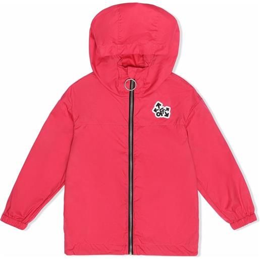 Off-White Kids impermeabile con logo arrows - rosa