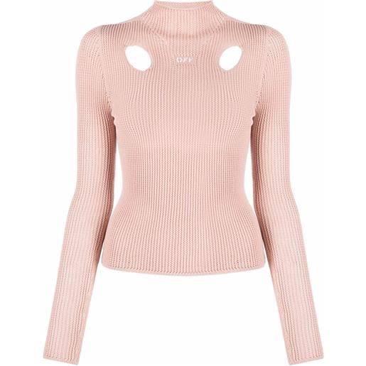 Off-White top con lavorazione a maglia meteor - toni neutri