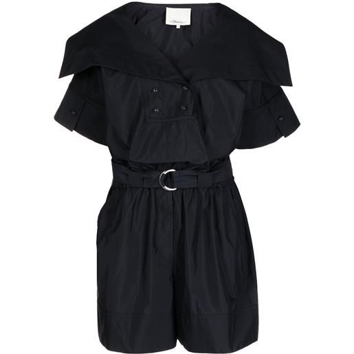 3.1 Phillip Lim tuta corta con colletto ampio - nero