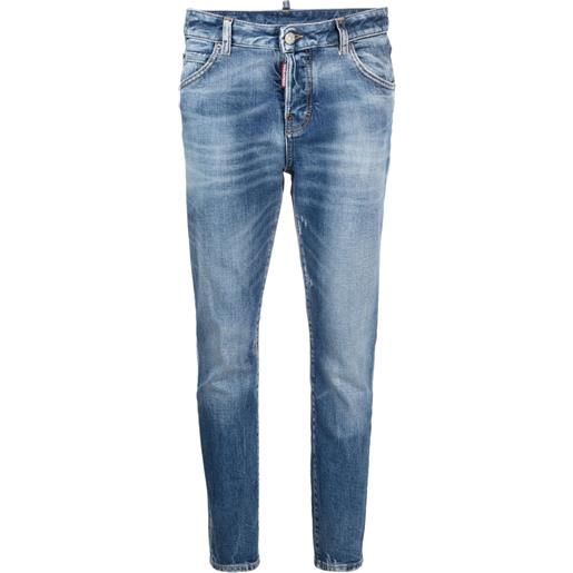 DSQUARED2 jeans affusolati con applicazione - nero