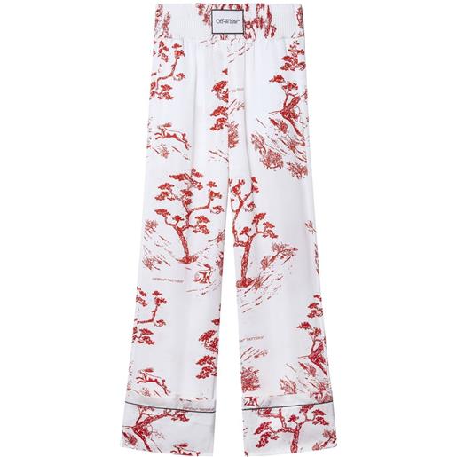 Off-White pantaloni pigiama con applicazione - bianco