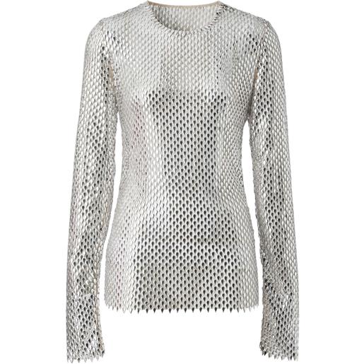 Burberry top con paillettes - argento