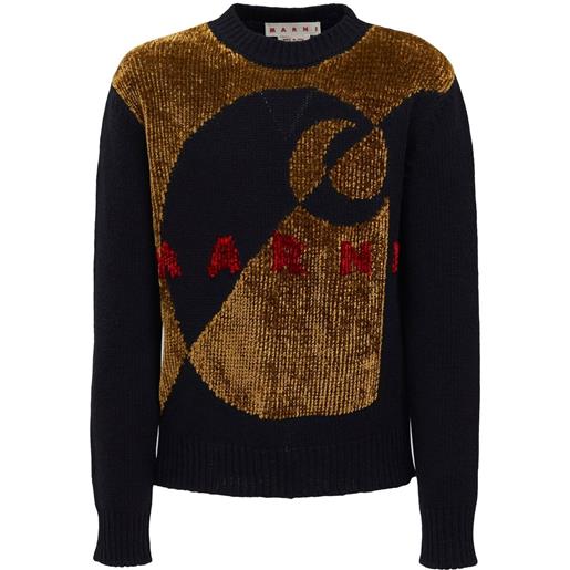 Marni maglione con logo - nero