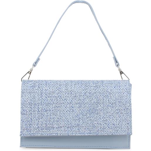 Melluso borsa pochette con tracolla in tessuto rafia xeno alb013