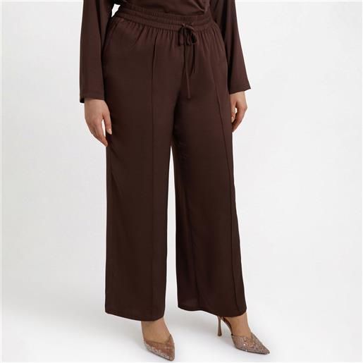 Fiorella Rubino pantaloni palazzo in satin crash con nervatura