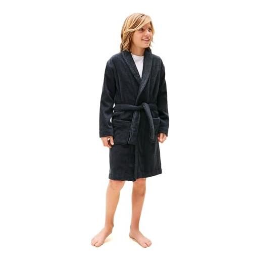 Tommy Hilfiger bambini unisex accappatoio towelling bathrobe con cintura in vita, blu (desert sky), m