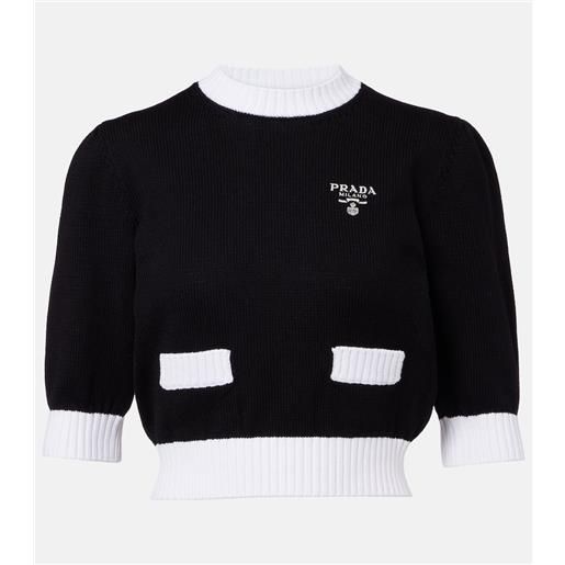 Prada pullover cropped in cotone
