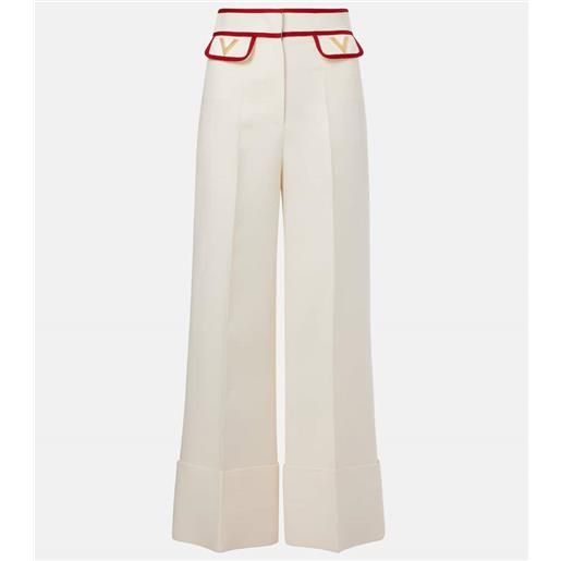 Valentino pantaloni in crepe couture a gamba larga