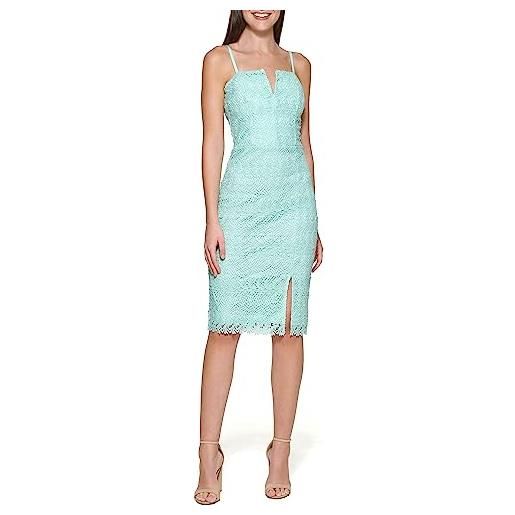 GUESS sleeveless chemical lace mini dress vestito, menta, 48 donna