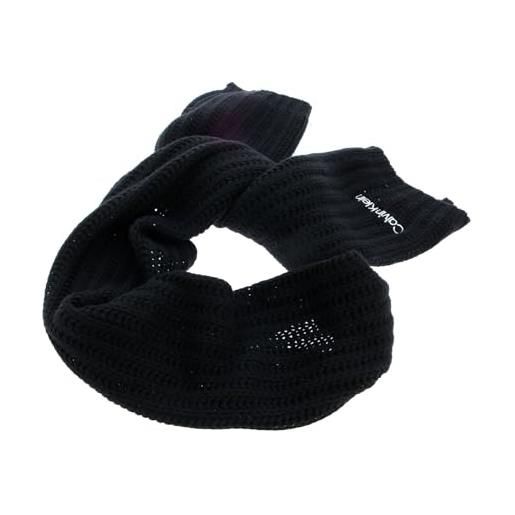 Calvin Klein sciarpa donna oversized knit 30x180 misto cotone, nero (ck black), taglia unica