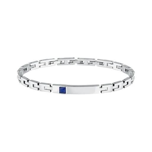 Morellato bracciale uomo in acciaio, zircone blu, collezione urban - sabh42