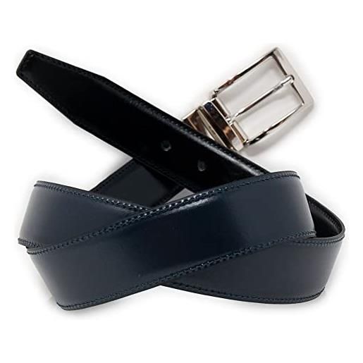 Lowlife Duplici Vegan - Cintura in ecopelle con doppio occhiello, colore: Nero e Argento, Nero e argento., 28/32 vita (S