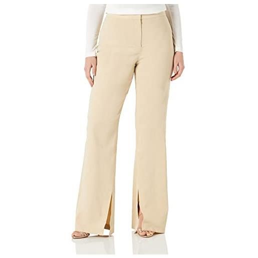 Pinko pensieroso pantalone lino stre, donna, c28_beige mandorla glass. , 44