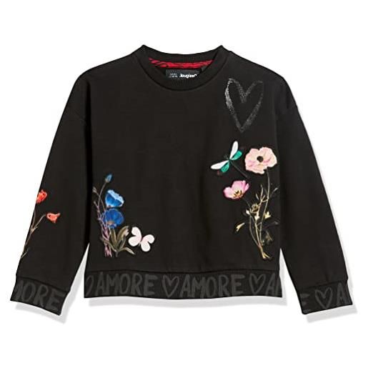 Desigual felpa alicia maglia di tuta, nero, 5-6 anni bambina