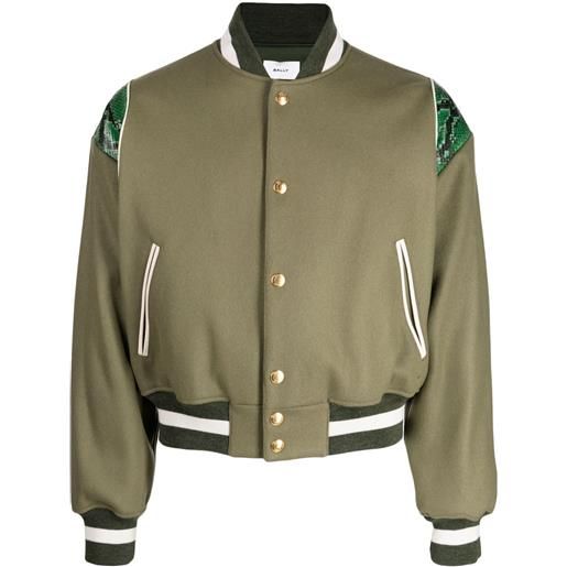 Bally bomber con effetto serpente - verde