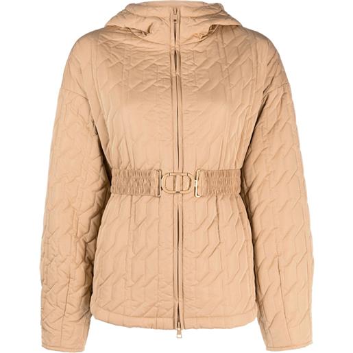 TWINSET giacca trapuntata con cintura - toni neutri