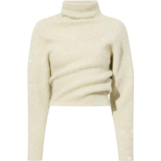 Proenza Schouler twisted sequin-embellished jumper - toni neutri