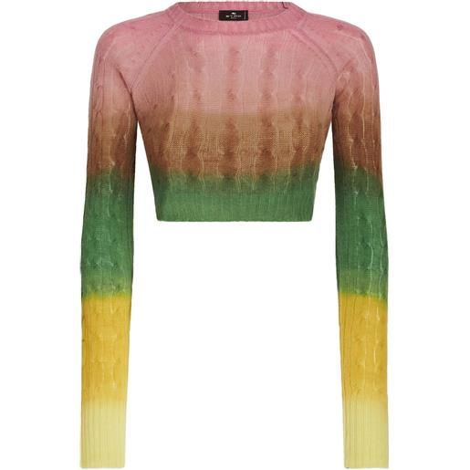 ETRO maglione corto con effetto sfumato - rosa