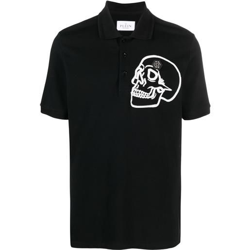 Philipp Plein polo con dettaglio teschio - nero