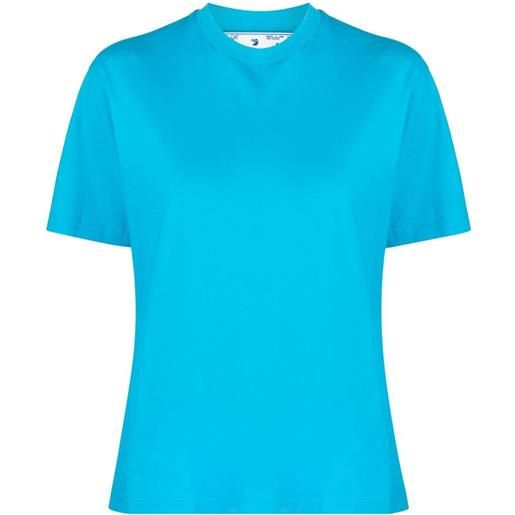 Off-White t-shirt a righe diagonali con stampa - blu