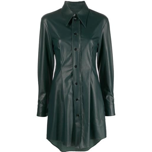MM6 Maison Margiela chemisier in finta pelle - verde