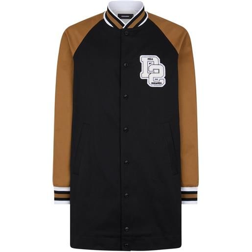 DSQUARED2 cappotto monopetto con applicazione - nero